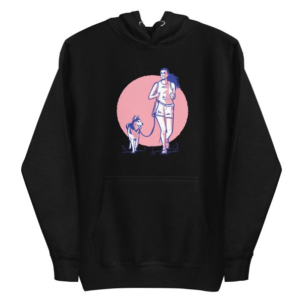 unisex-premium-pullover-hoodie-black-front-6a6ba2f085deb.jpg Woman and Dog Hoodie