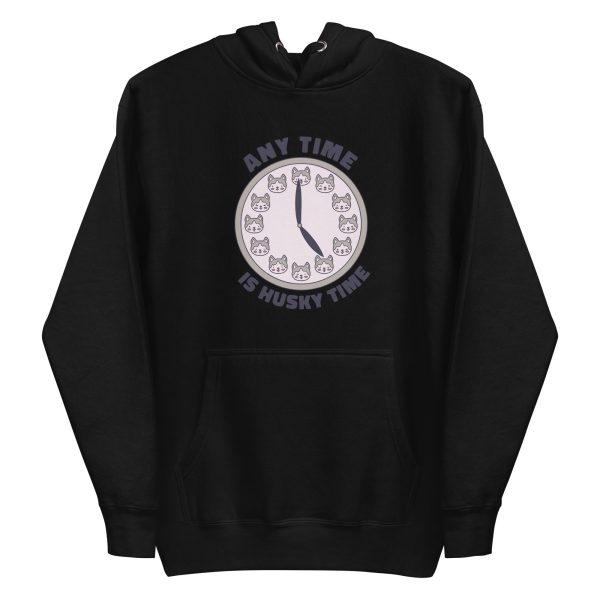 unisex-premium-pullover-hoodie-black-front-6a6ba46fb89b3.jpg Siberian Husky Dog Time Hoodie