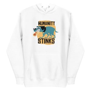 unisex-premium-pullover-hoodie-white-front-6a66210f3db77.jpg Humanity Stinks Hoodie