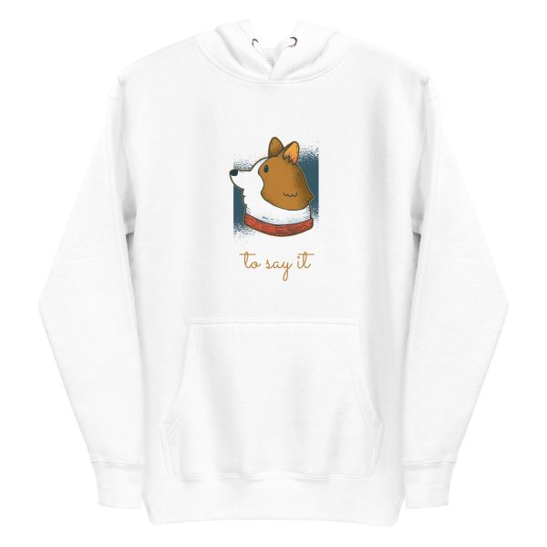 unisex-premium-pullover-hoodie-white-front-6a662826e4c6c.jpg I Love My Corgi Hoodie