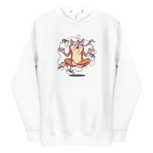 unisex-premium-pullover-hoodie-white-front-6a662e79a785b.jpg Gamer Dog Meditating Hoodie
