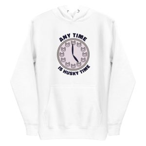 unisex-premium-pullover-hoodie-white-front-6a6ba46fb71f6.jpg Siberian Husky Dog Time Hoodie