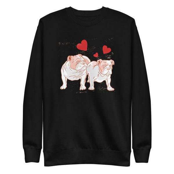 unisex-premium-sweatshirt-black-front-6a65a1b8df568.jpg English Bulldog Couple Love Sweatshirt