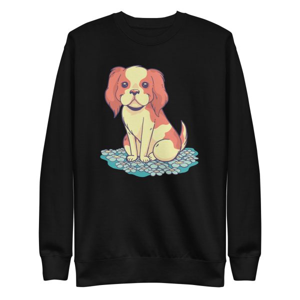 unisex-premium-sweatshirt-black-front-6a65b1253b954.jpg Flower Puppy Sweatshirt