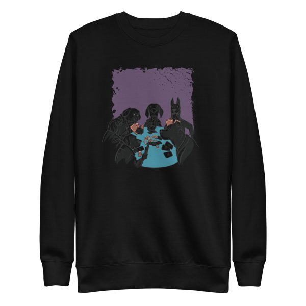 unisex-premium-sweatshirt-black-front-6a6635351fe62.jpg Poker Dogs Sweatshirt