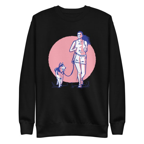 unisex-premium-sweatshirt-black-front-6a6ba2fc0a2b9.jpg Woman and Dog Sweatshirt