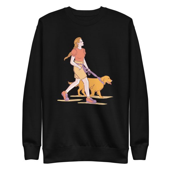 unisex-premium-sweatshirt-black-front-6a6ba35090100.jpg Walking Dog Sweatshirt
