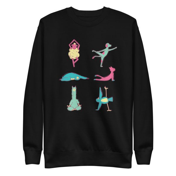 unisex-premium-sweatshirt-black-front-6a6bbfb7b5125.jpg Yoga Animals Sweatshirt