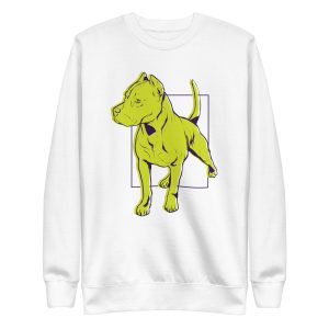 unisex-premium-sweatshirt-white-front-6a65a6b76cace.jpg Pitbull Standing Sweatshirt