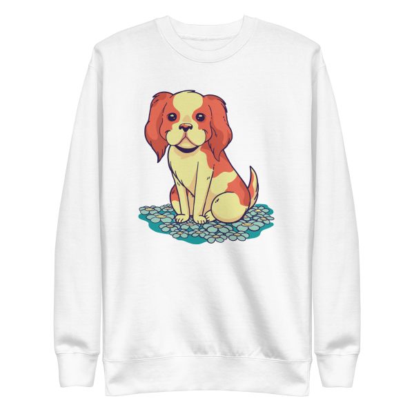 unisex-premium-sweatshirt-white-front-6a65b1253a1a0.jpg Flower Puppy Sweatshirt