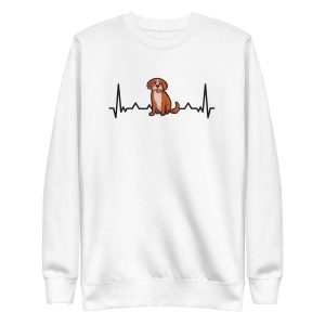 unisex-premium-sweatshirt-white-front-6a65b22e2960e.jpg Heartbeat Puppy Sweatshirt