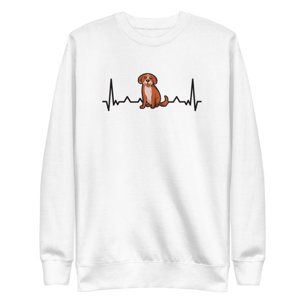 unisex-premium-sweatshirt-white-front-6a65b22e2960e.jpg Heartbeat Puppy Sweatshirt