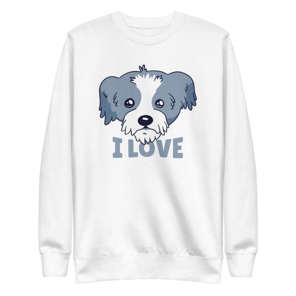 unisex-premium-sweatshirt-white-front-6a65b30acd72d.jpg I Love My Owner Sweatshirt