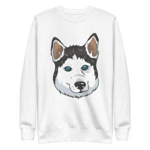 unisex-premium-sweatshirt-white-front-6a662573ceeb0.jpg Husky Dog Sweatshirt