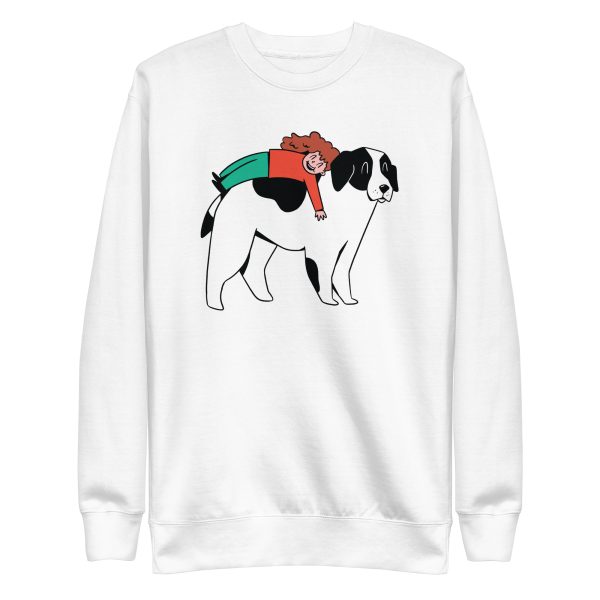 unisex-premium-sweatshirt-white-front-6a662a7ba835b.jpg Girl and Dog Sweatshirt