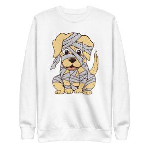 unisex-premium-sweatshirt-white-front-6a662eabb0c44.jpg Mummy Dog Sweatshirt