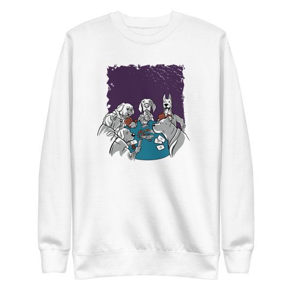 unisex-premium-sweatshirt-white-front-6a6635351dfc3.jpg Poker Dogs Sweatshirt