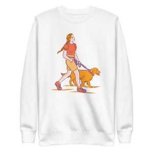 unisex-premium-sweatshirt-white-front-6a6ba3508dec1.jpg Walking Dog Sweatshirt