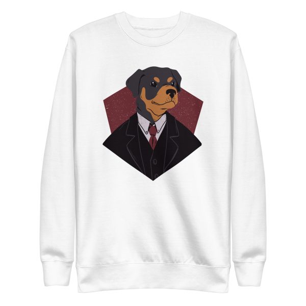 unisex-premium-sweatshirt-white-front-6a6bc29481645.jpg Suited Dog Sweatshirt