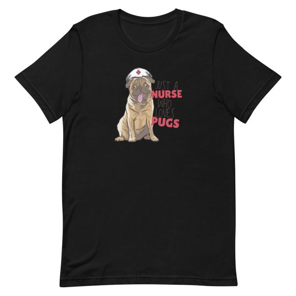 unisex-staple-t-shirt-black-front-6a65a4bd7e94b.jpg Nurse Pug T-Shirt