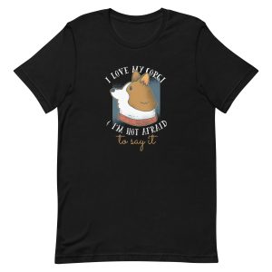 unisex-staple-t-shirt-black-front-6a66281e9ec25.jpg I Love My Corgi T-Shirt
