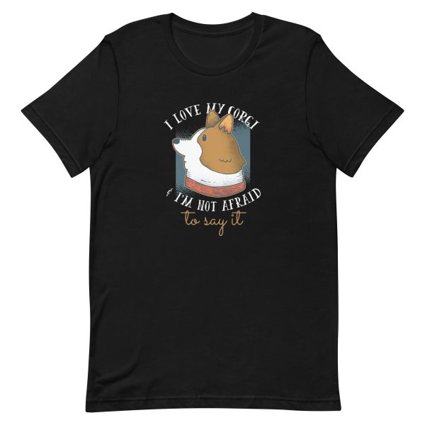 unisex-staple-t-shirt-black-front-6a66281e9ec25.jpg I Love My Corgi T-Shirt