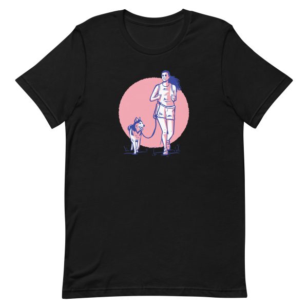 unisex-staple-t-shirt-black-front-6a6ba2e77e03c.jpg Woman and Dog T-Shirt
