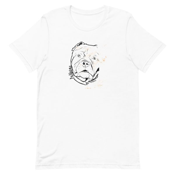 unisex-staple-t-shirt-white-front-6a65a52c8fe5c.jpg Pitbull Outline T-Shirt