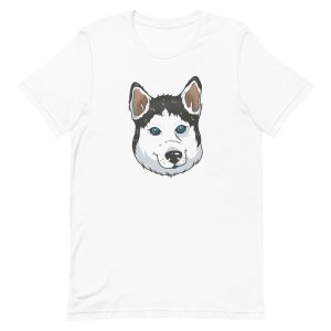 unisex-staple-t-shirt-white-front-6a66255f60ebe.jpg Husky Dog T-Shirt