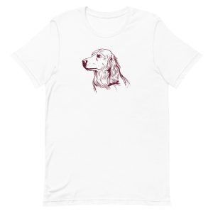 unisex-staple-t-shirt-white-front-6a66298a1f10b.jpg Golden Retriever Dog T-Shirt