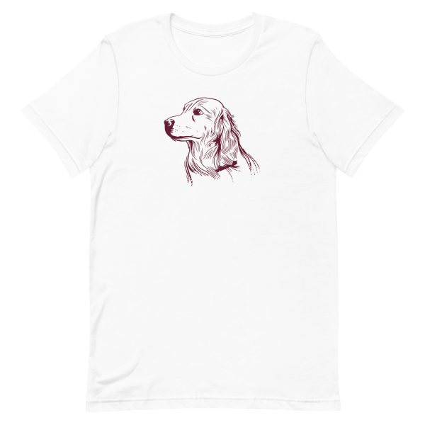 unisex-staple-t-shirt-white-front-6a66298a1f10b.jpg Golden Retriever Dog T-Shirt