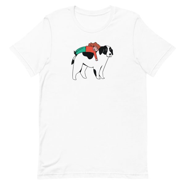 unisex-staple-t-shirt-white-front-6a662a7ac4d4d.jpg Girl and Dog T-Shirt