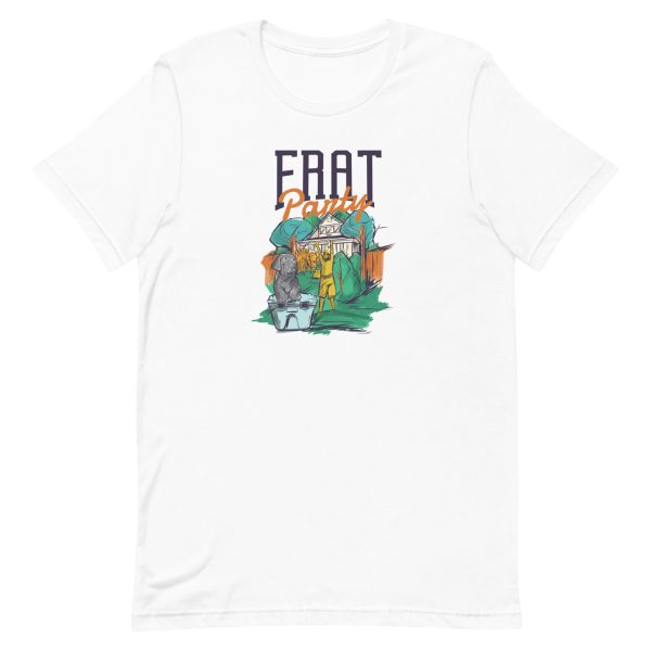 unisex-staple-t-shirt-white-front-6a66350180c99.jpg Frat Party T-Shirt