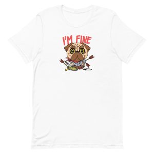 unisex-staple-t-shirt-white-front-6a6bb9fcc5aaa.jpg Warrior Pug T-Shirt