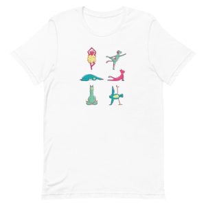 unisex-staple-t-shirt-white-front-6a6bbfa39eeab.jpg Yoga Animals T-Shirt