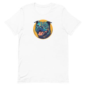 unisex-staple-t-shirt-white-front-6a6bc07e69433.jpg Staffordshire Bull Terrier T-Shirt