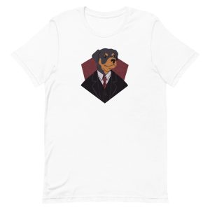 unisex-staple-t-shirt-white-front-6a6bc27f99a16.jpg Suited Dog T-Shirt